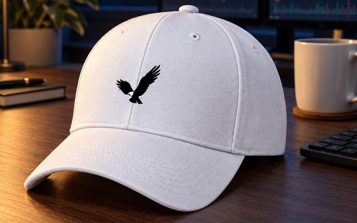 White Smart Money Hat on a trading desk